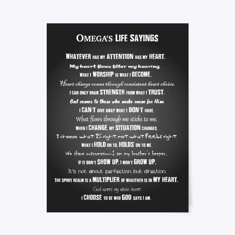 Omega Life Sayings Poster